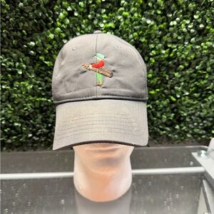 TaylorMade Black Hat with Multicolor Embroidered Bird